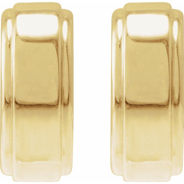 Stepped-Edge 11.4 mm Hoop Earrings