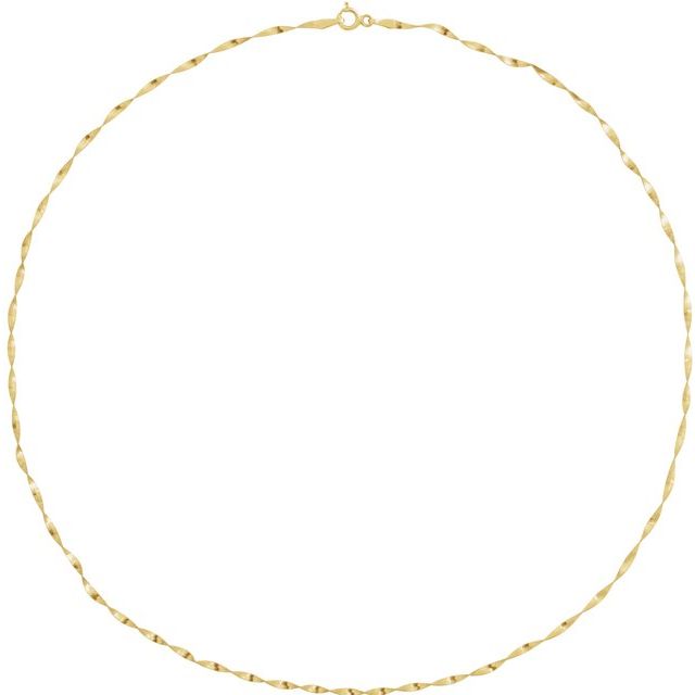 14K Yellow 1.6 mm Twisted Herringbone Chain