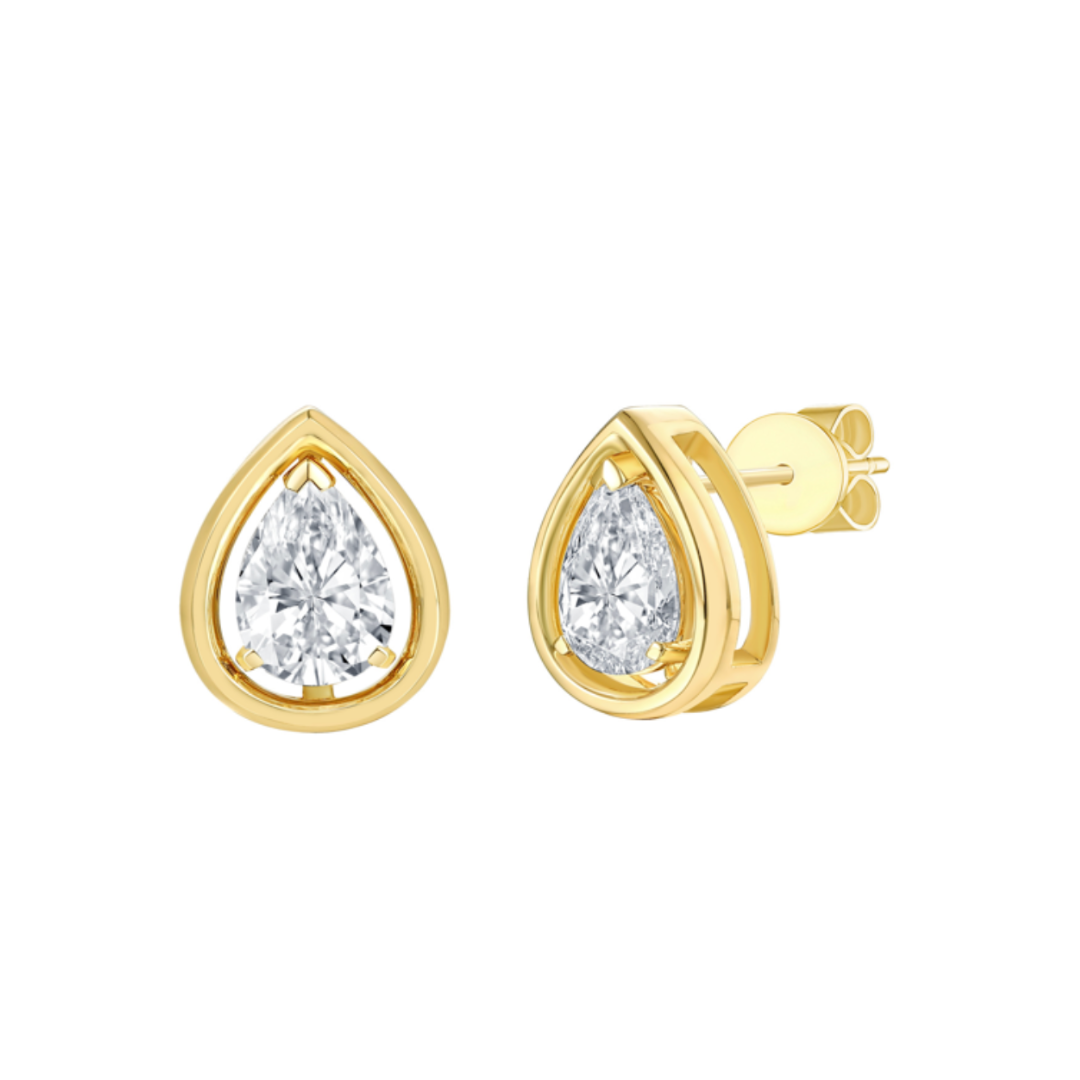 Effortless Stud Earrings- 2.10ctw Pear
