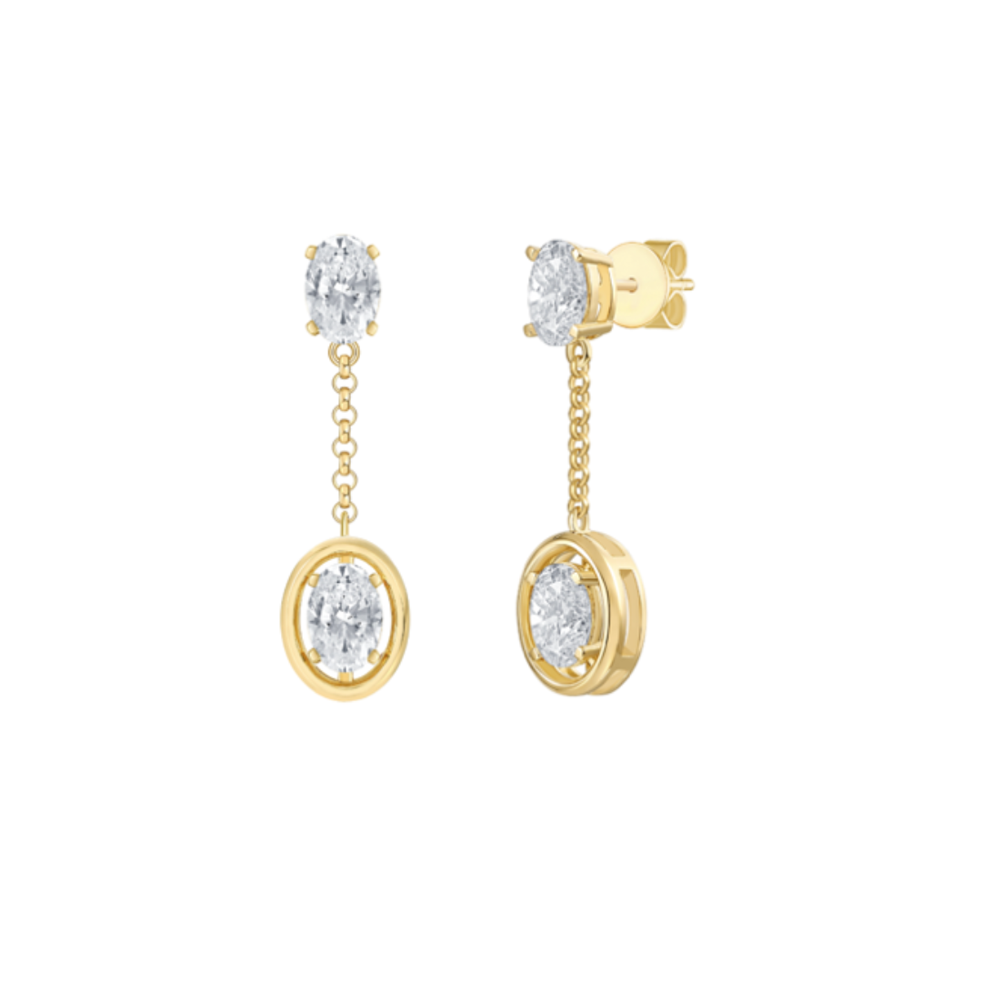 Effortless Chain Earrings- 2ctw Oval