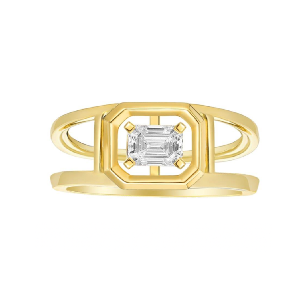 Effortless Ring- 1.05ctw Emerald