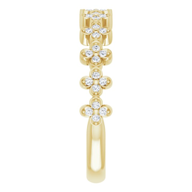 Natural Diamond Stackable Clover Ring