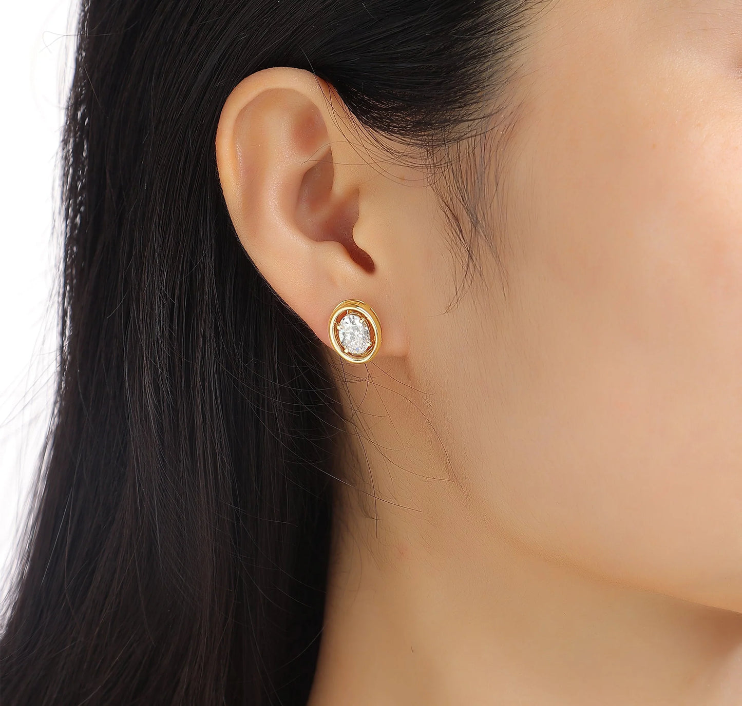 Effortless Stud Earrings- 2.10ctw Oval