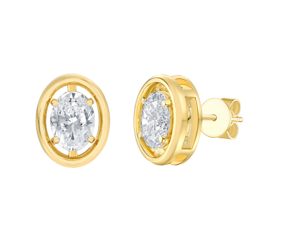 Effortless Stud Earrings- 2.10ctw Oval