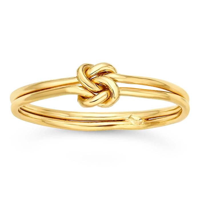 14K Yellow Gold-Filled Double Love Knot Ring