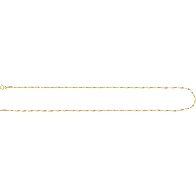 14K Yellow 1.6 mm Twisted Herringbone Chain