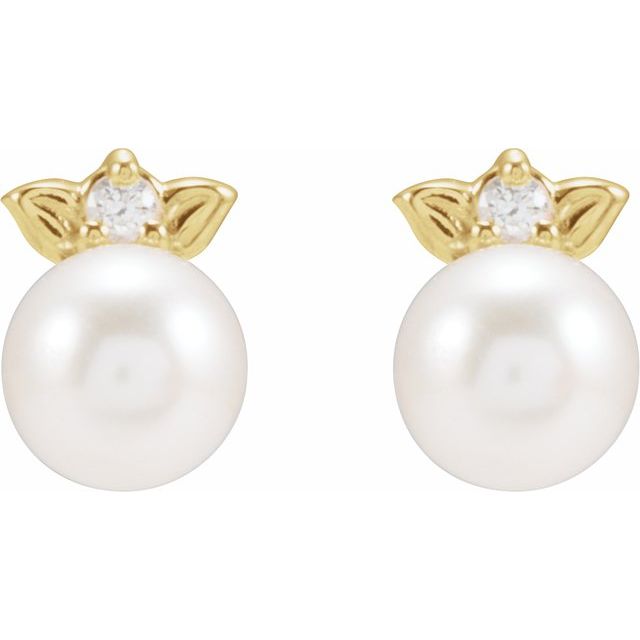 Floral Pearl & Diamond Earrings