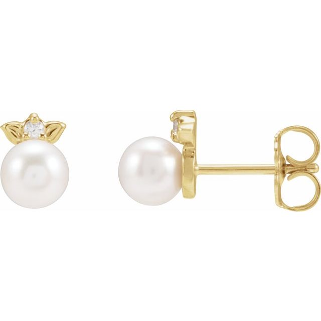 Floral Pearl & Diamond Earrings