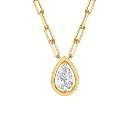 Effortless Chain Necklace- 1.05ctw Pear