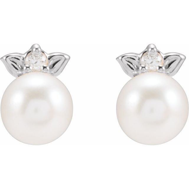 Floral Pearl & Diamond Earrings