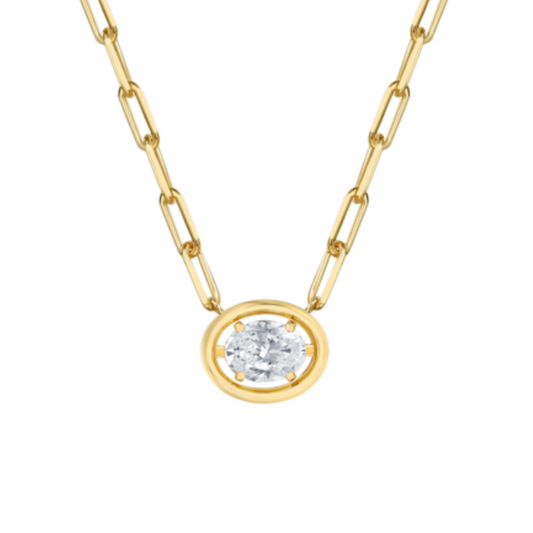 Effortless Chain Necklace- 1.05ctw Oval