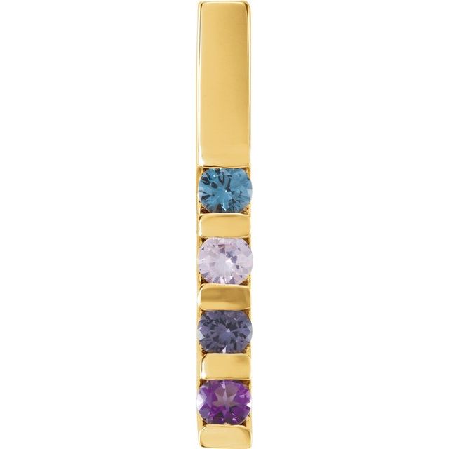 Customizable Gemstone Bar Slide Pendant