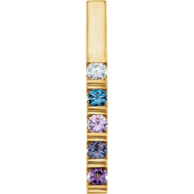 Customizable Gemstone Bar Slide Pendant