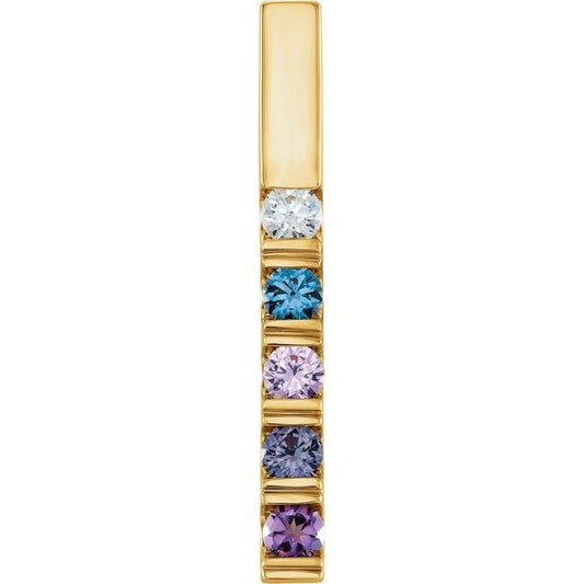 Customizable Gemstone Bar Slide Pendant