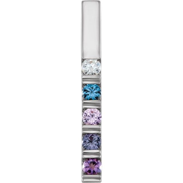 Customizable Gemstone Bar Slide Pendant