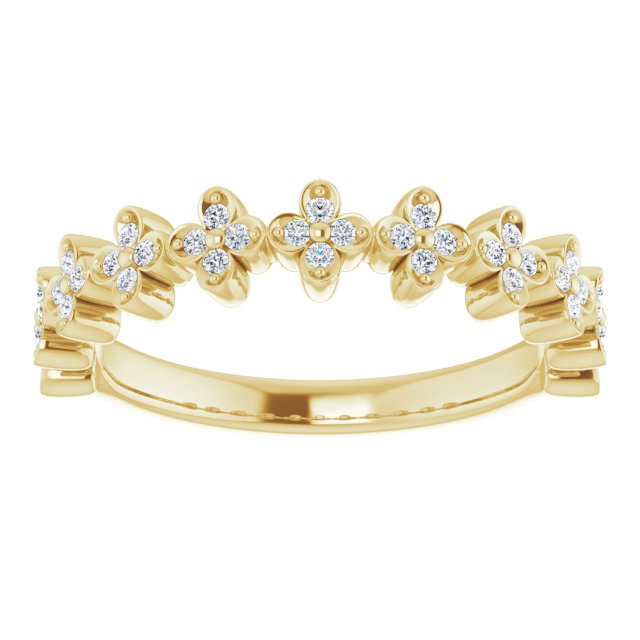 Natural Diamond Stackable Clover Ring