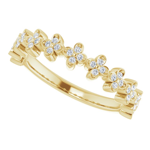 Natural Diamond Stackable Clover Ring