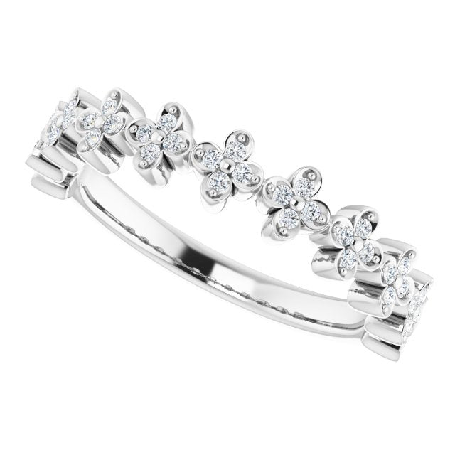 Natural Diamond Stackable Clover Ring