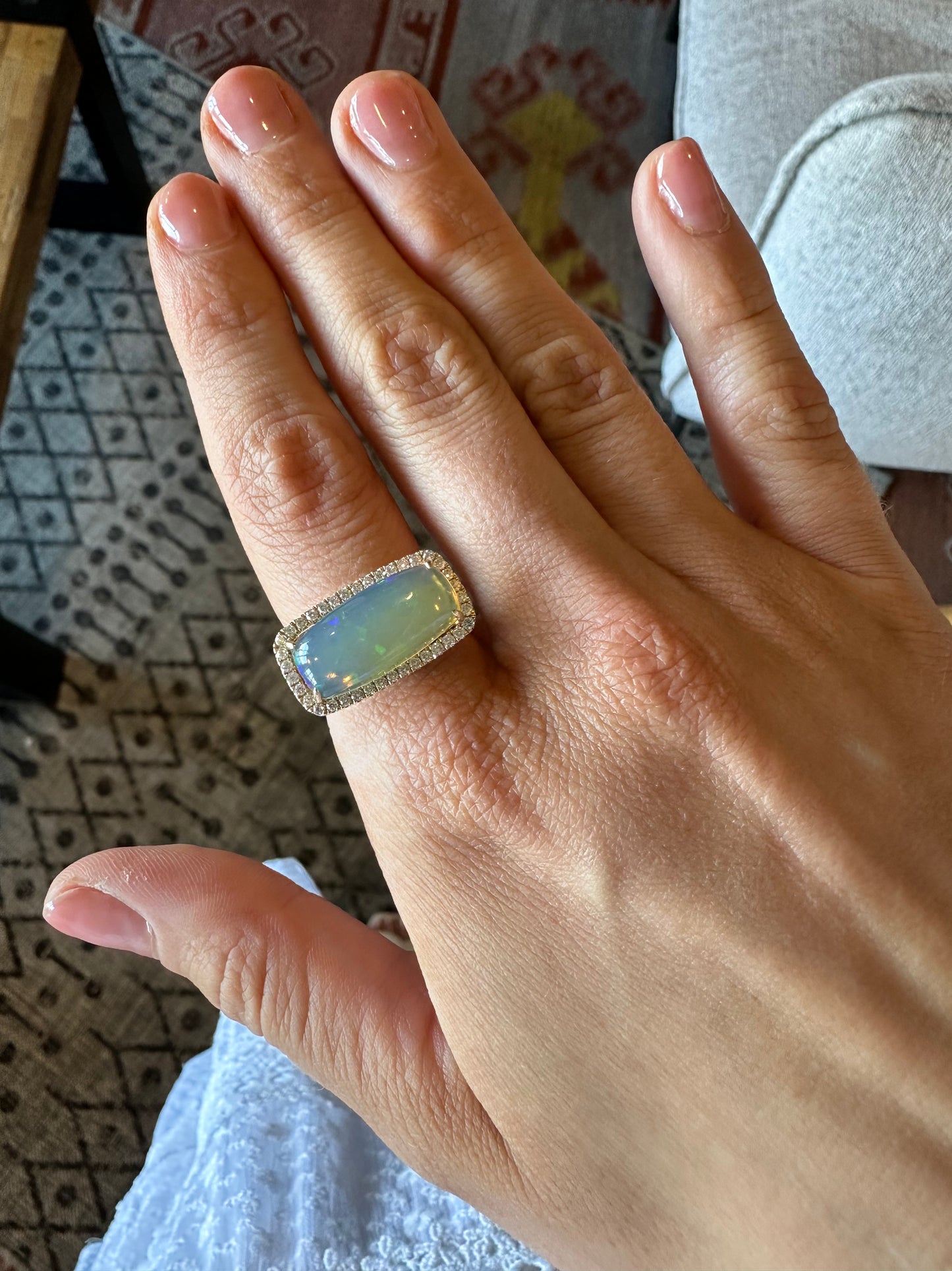 Diamond & Opal Ring