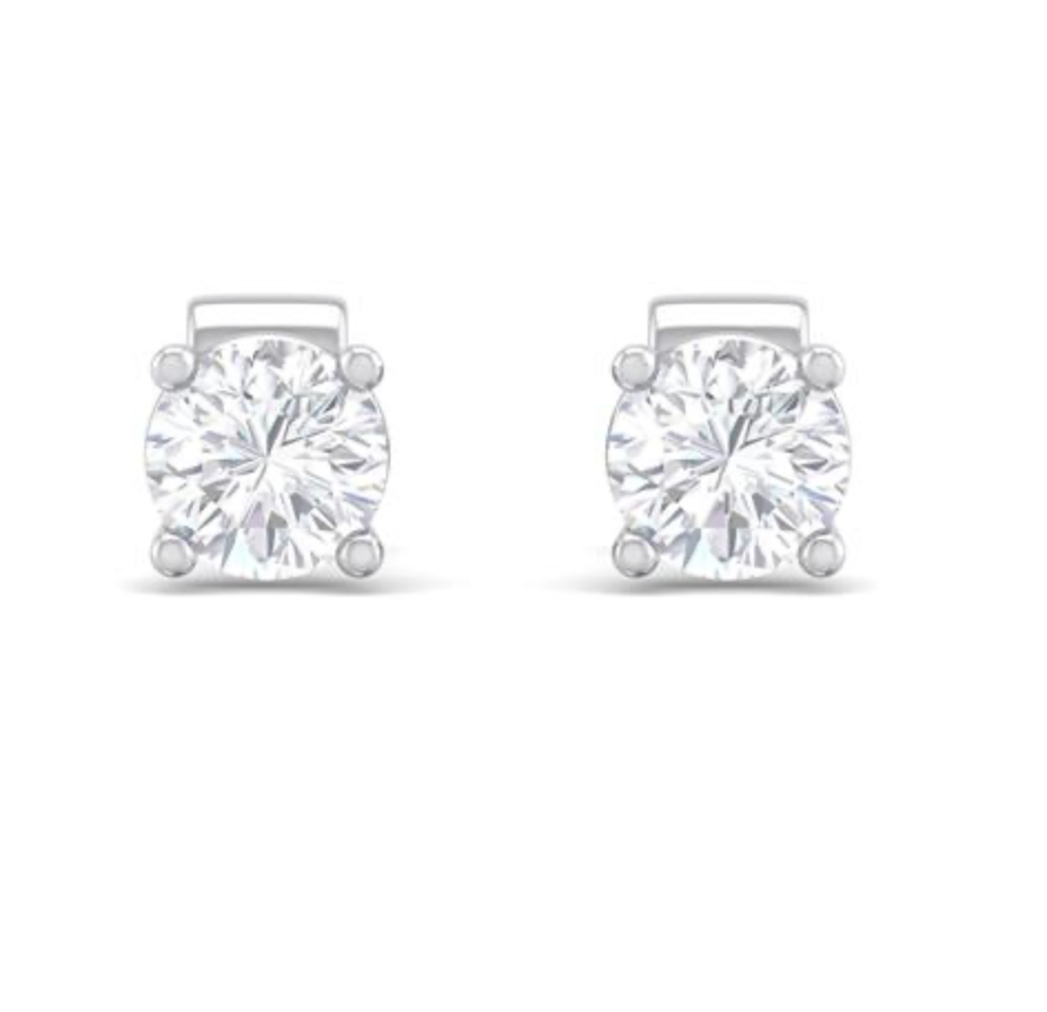 2 CTW Round Lab Grown Diamond Studs