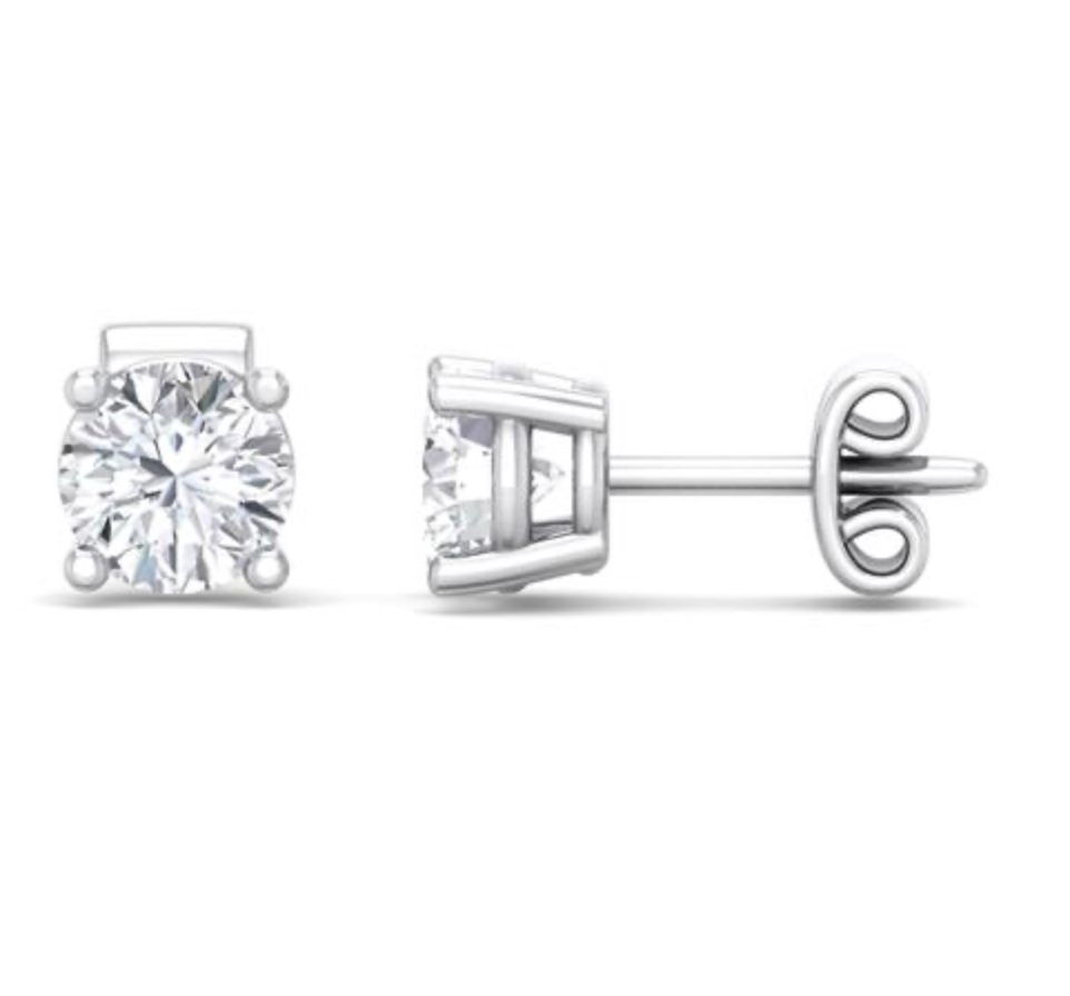 2 CTW Round Lab Grown Diamond Studs