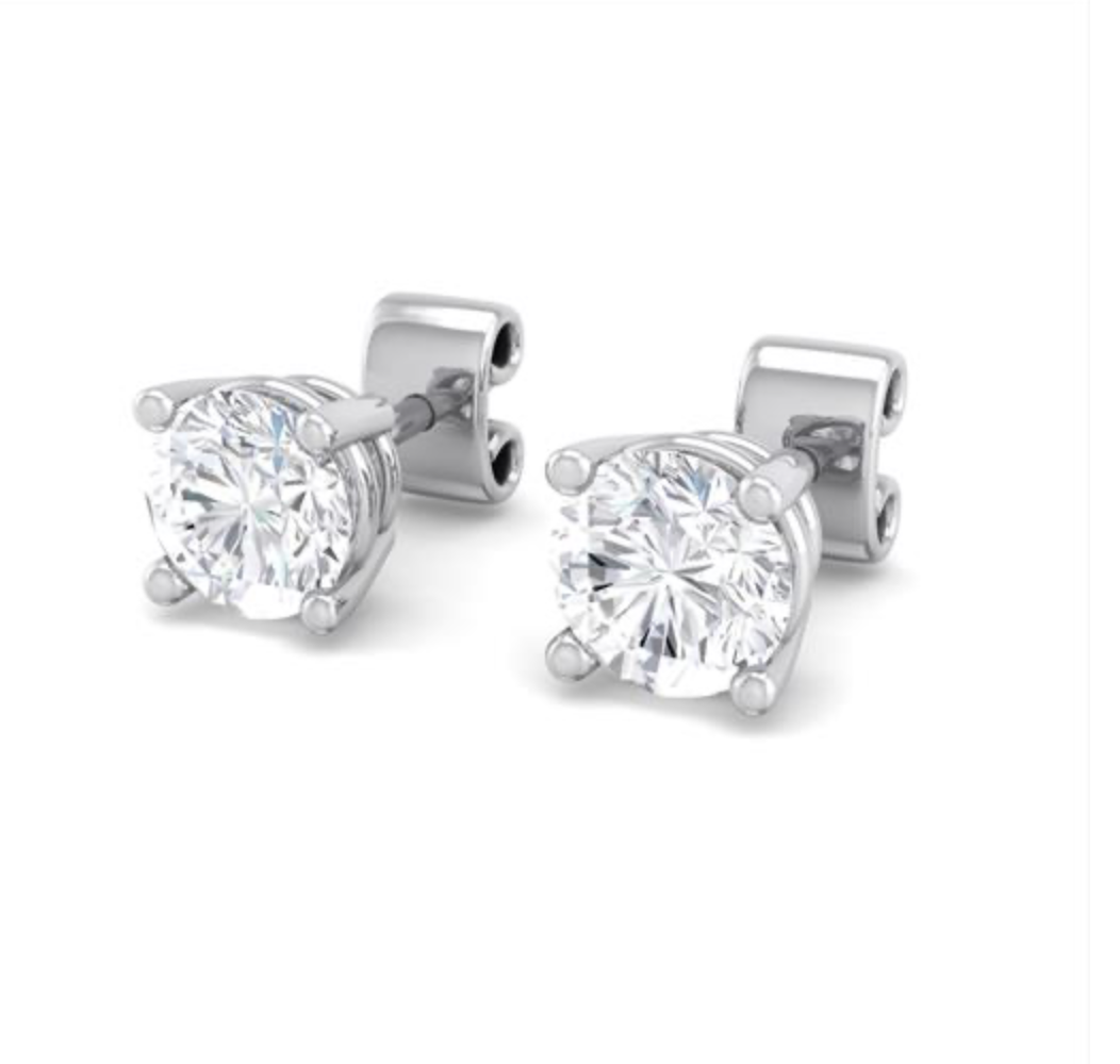 1.0 CTW Round Lab Grown Diamond Studs