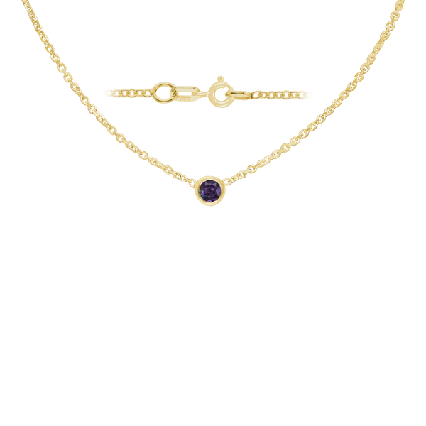 14k Gold Bezel Cable Necklace