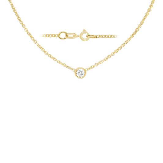 14k Gold Bezel Cable Necklace