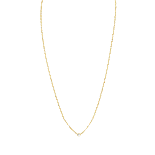 14k Gold Bezel Cable Necklace