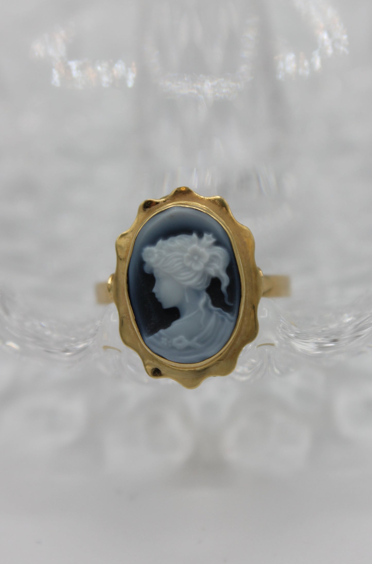 Vintage Blue Cameo Ring