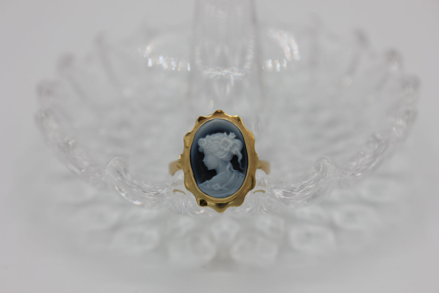 Vintage Blue Cameo Ring