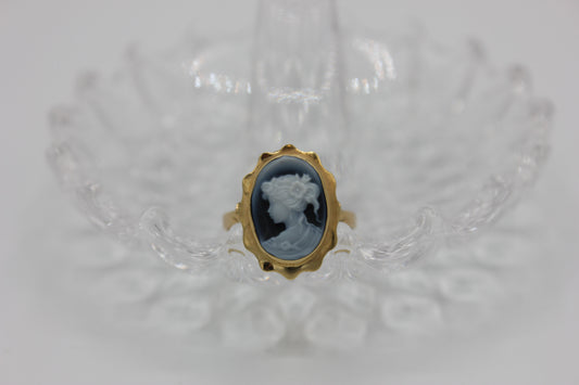 Vintage Blue Cameo Ring