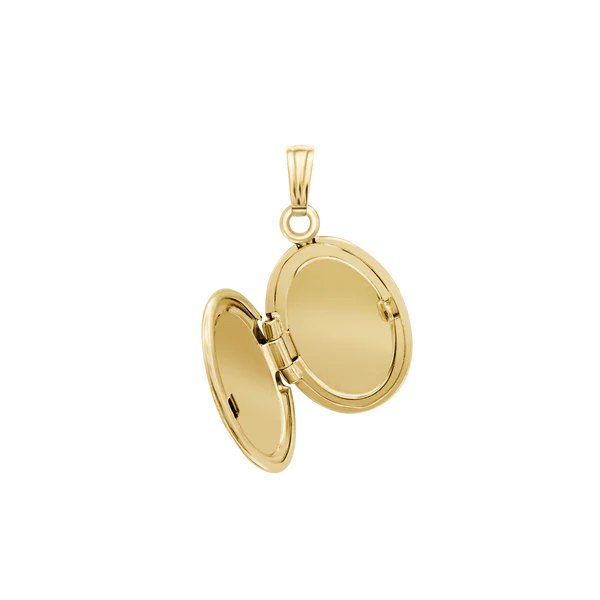 Oval Embossed 14k Gold Locket (Optional Engraving)