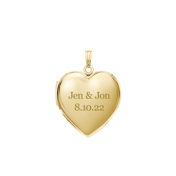 Gold Heart Locket in 14k Gold (Engraving Optional)