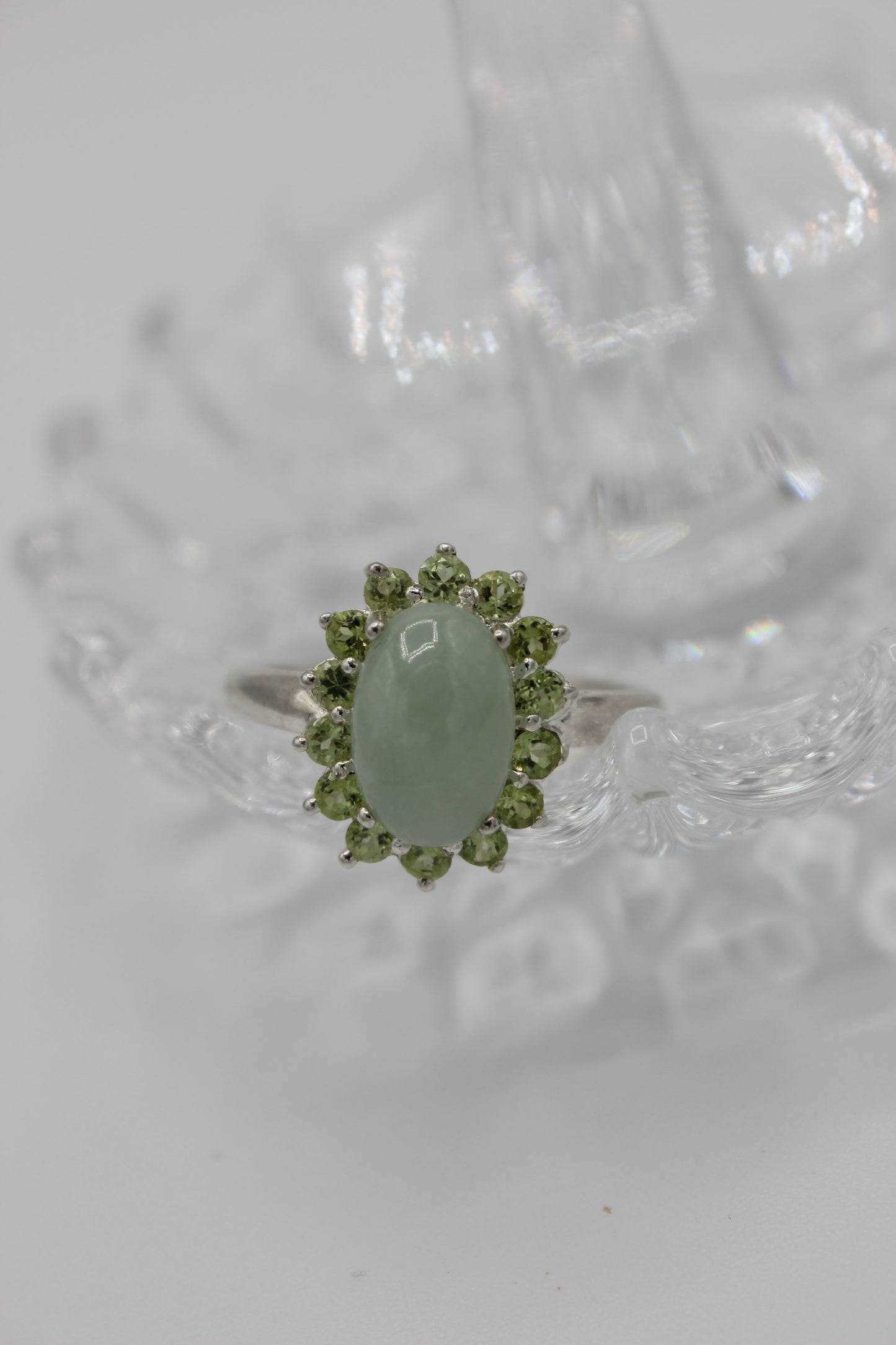 Jade & Tourmaline Sterling Silver Ring