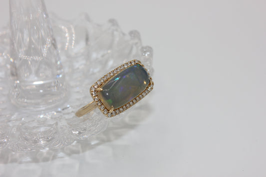 Diamond & Opal Ring