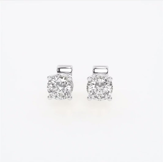 2 CTW Round Lab Grown Diamond Studs