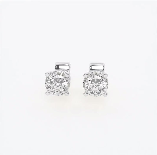 1.0 CTW Round Lab Grown Diamond Studs