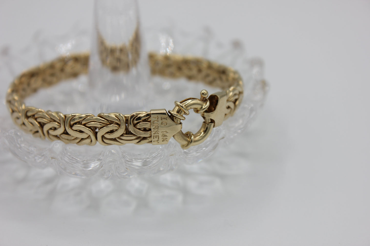 14k Yellow Gold Byzantine Link Chain Bracelet