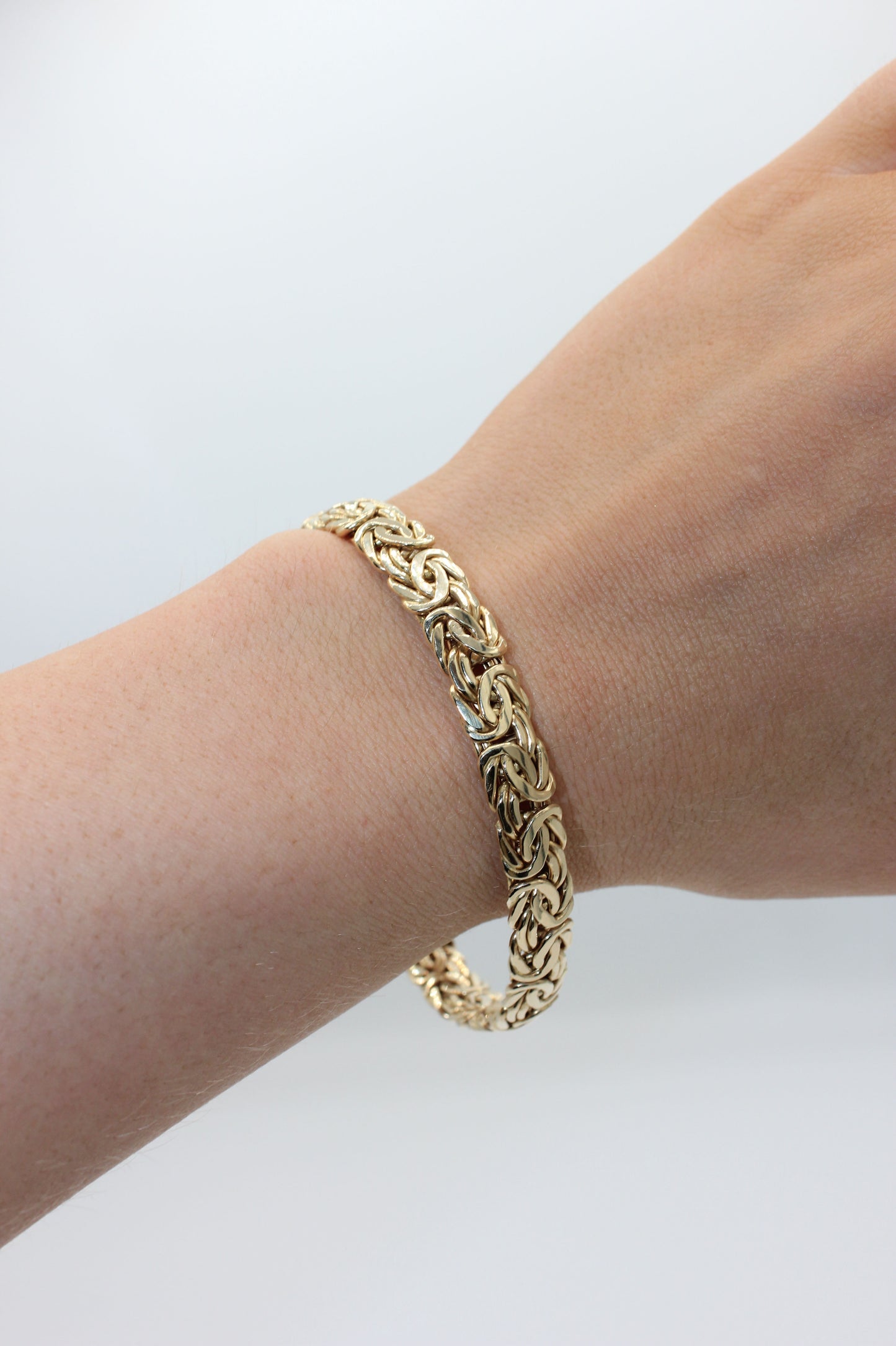 14k Yellow Gold Byzantine Link Chain Bracelet